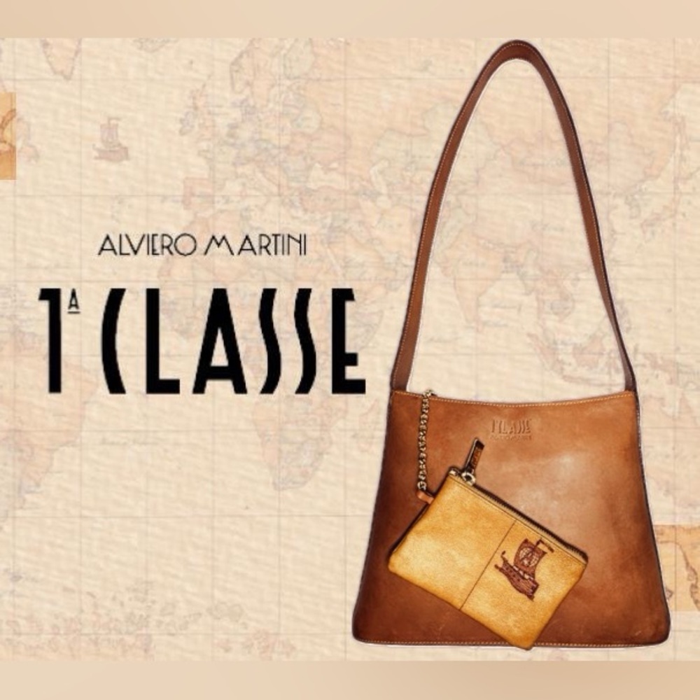 1A CLASSE ALVIERO MARTINI | Vintage Leather Shoulder Purse Bag Made In Italy